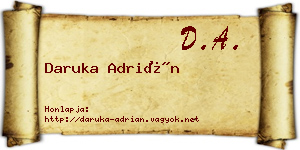 Daruka Adrián névjegykártya